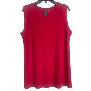 Norma Kamali Red Sleeveless Tunic Top size M Minimalist EUC